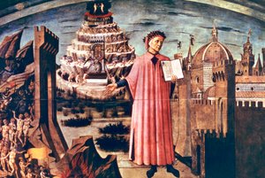 Dante och hans dikt den gudomliga komedin, 1465.