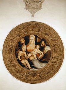 Den heliga familjen och Johannes Döparen av Domenico di Pace Beccafumi  