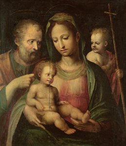 Den heliga familjen med Saint John av Domenico di Pace Beccafumi  