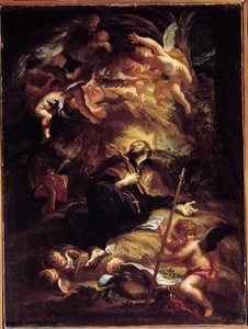 The Death of Saint Francois Xavier (Francois-Xavier) (1506-1552), spansk jesvitmissionär (The Death of St Francis Xavier) Målning av Domenico Piola (1627-1703) Genes, Musei di Strada Nuova (ex Palazzo Bianco)