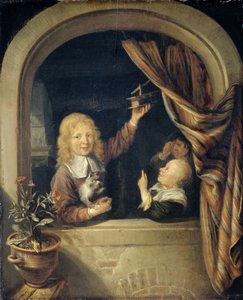 Barn med en råttfälla av Domenicus van Tol