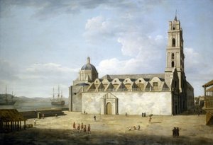 Katedralen i Havanna (Kuba), augusti och september 1762. Olja på duk, utförd strax efter britternas intagande av staden 1762, av Dominic Serres (1722-1793). av Dominic Serres