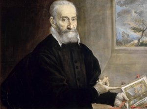 Porträtt av Giulio Clovio 1498-1578, ca 1571. av Dominico El Greco