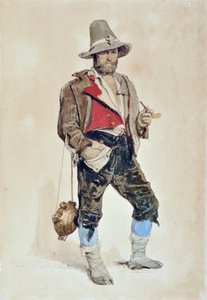 Porträtt av målaren Emile Loubon (1809-1863) (akvarell)