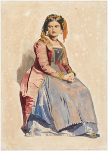 Sittande italiensk kvinna, 1800-tal.