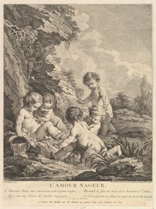 Barnsimning, ca. 1741 av Dominique Sornique