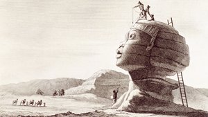 Sfinxen i Giza i Egypten under Egyptens kampanj