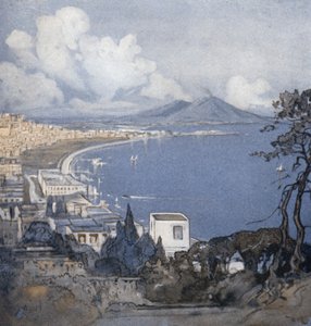 Neapel och dess bukt (färg litho)