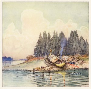 Rudyard Kipling: "Harp Song of the Dane Women" (färglitografi)