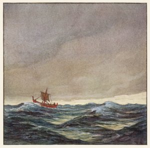 Rudyard Kipling: Sången om den röda krigsbåten (färglitografi) av Donald (after) Maxwell