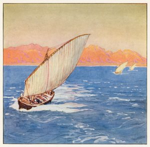 Rudyard Kipling: The Junk and the Dhow (färglitografi) av Donald (after) Maxwell
