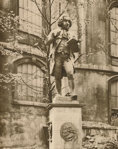 Dr. Johnson på sin piedestal, Wherece He Can See Fleet Street, c1935. av Donald McLeish