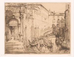 Utsikt i Venedig 1911 (Vita palatset) Vita palatset av Donald Shaw MacLaughlan (signed by artist)