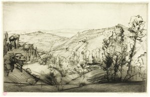 Fälten i San Gimignano av Donald Shaw MacLaughlan