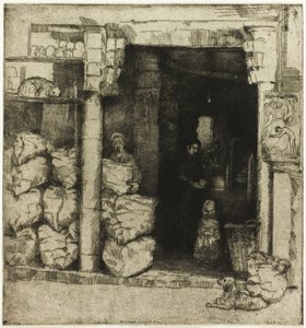 Interiör av en kolaffär av Donald Shaw MacLaughlan