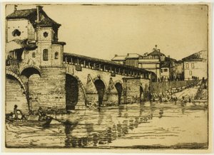 Ponte Ticino, Pavia av Donald Shaw MacLaughlan