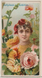 Hollyhock: Ambition, från serien Floral Beauties and Language of Flowers N75 för Duk..., 1892.