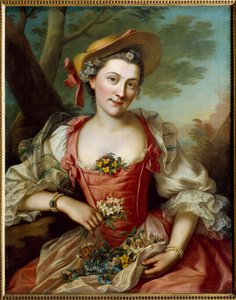Porträtt av kvinnamålning av Donatien Honotte (1707-1785) 1700-talets Dijon, Museum of Fine Arts