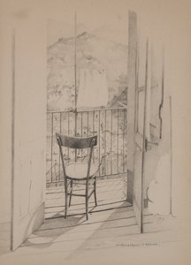 Balkongen, ca 1975 (ritning på papper)