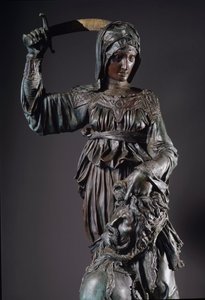 Judith och Holofernes. Bronsskulptur av Donatello