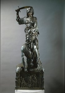 Judith och Holofernes. Bronsskulptur