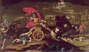 Achilles släpar Hectors kropp runt Trojas murar