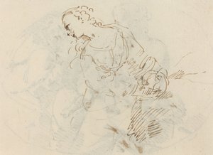 Kvinnlig figur (botfärdig Magdalena?) [verso] av Donato Creti
