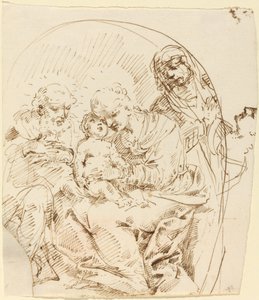 Helig familj med Saint Anne och kvinnligt huvud i profil av Donato Creti