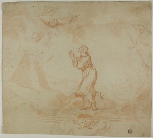 Kvinna i extas och Putti av Donato Creti