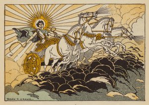 Phaethon, den grekiska mytologins gud (färg litho)