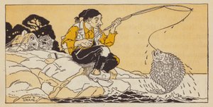 Fiskaren och hans fru, tysk saga (färg litho)