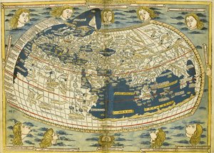 Ptolemaios världskarta av Donnus Nicolaus Germanus