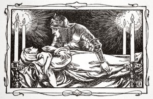 "Found the Queen Dead", 1905. av Dora Curtis