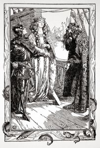 "Kung ångest ger Isolt till Sir Tristram", 1905. av Dora Curtis