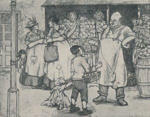 Marknadsföring i Suburbia, 1920 av Doris Davis