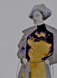 Abstrakt modeporträtt av Doris Schmitz
