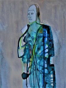 Abstrakt kvinnoporträtt av Doris Schmitz