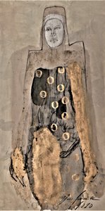 Abstrakt gyllene figur av Doris Schmitz