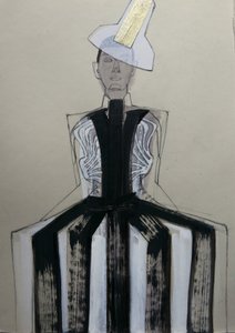 Avantgarde-modeporträtt