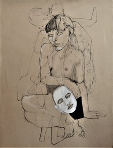 Nakenfigur med mask av Doris Schmitz