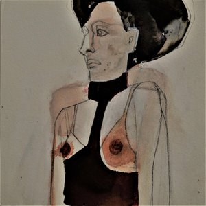 Kontemplativ kvinnlig figur av Doris Schmitz