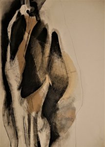 Draperade abstrakta figurer av Doris Schmitz