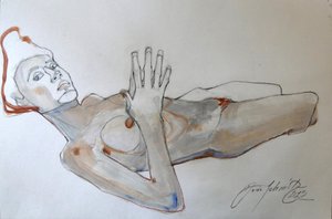 Egon Schiele poserar av Doris Schmitz