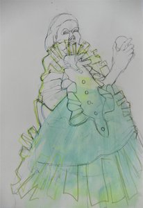 Elegant grönt porträtt av Doris Schmitz