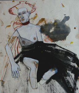 Uttrycksfull figur med hatt av Doris Schmitz