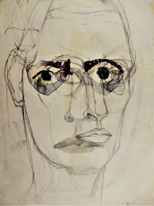 Porträtt med intensiv blick av Doris Schmitz
