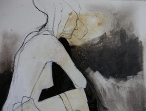 Studie av en eftertänksam figur