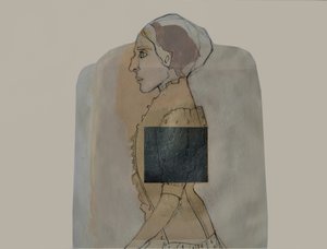 En eftertänksam kvinna i profil