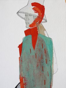 Röd Splash-modefigur av Doris Schmitz