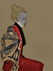 Ett fridfullt kimono-porträtt av Doris Schmitz